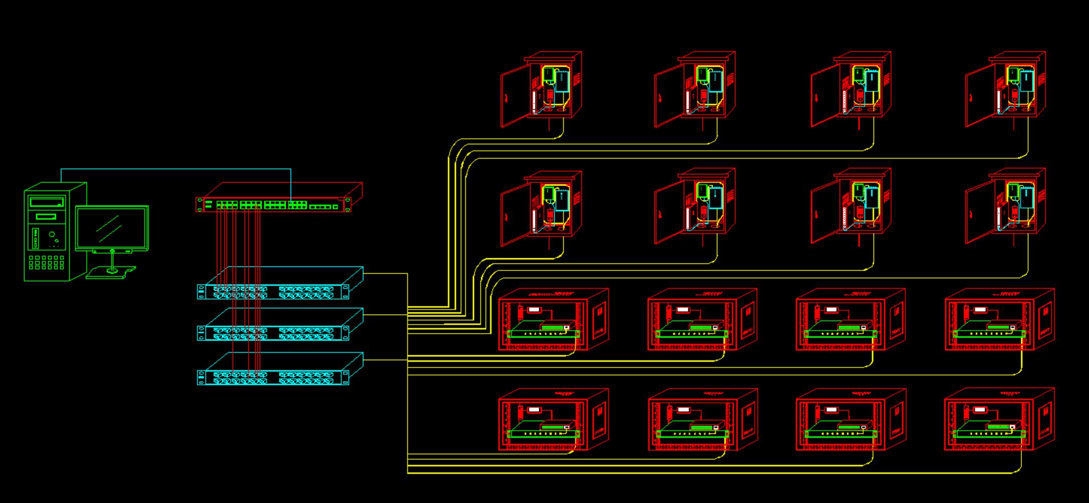 弱电箱设备摆放大样图